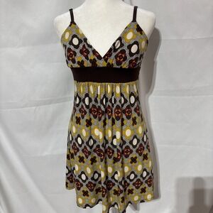 Vintage Wet Seal Dress Women's Small Multicolor Y2K Boho Retro Stretch Tie Waist